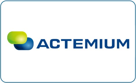 Logo von Actemium mit blauen und grünen Überlappungs-Kreisen auf weißem Hintergrund.