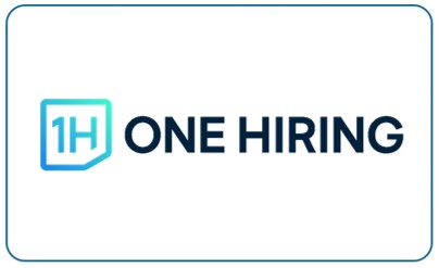 Das "ONE HIRING" Logo in Blau und Türkis mit klarer Schrift.