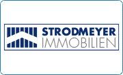 Logo von Strodmeyer Immobilien in Blau und Grau mit stilisiertem Hausdach