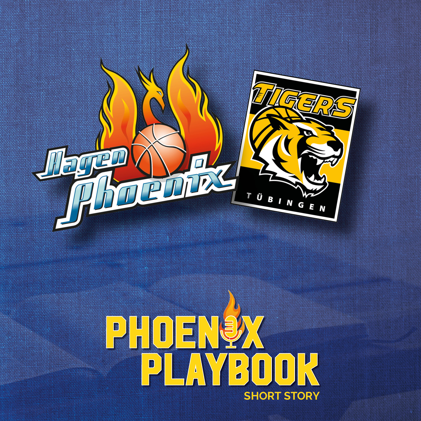 Das Bild zeigt die Logos der Hagen Phoenix und Tigers Tübingen auf blauem Hintergrund