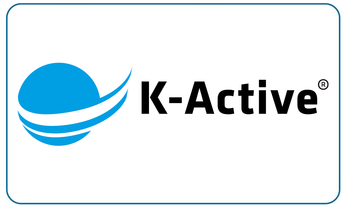 Das K Active Logo zeigt einen blauen Kreis mit weißen geschwungenen Linien daneben den Schriftzug K Active in schwarz