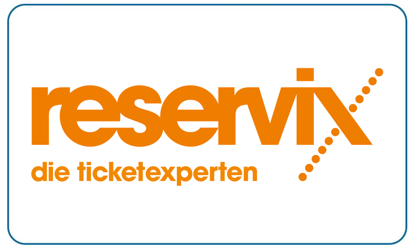 Das orange Reservix Logo mit modernem Schriftzug und Punkten auf weißem Hintergrund