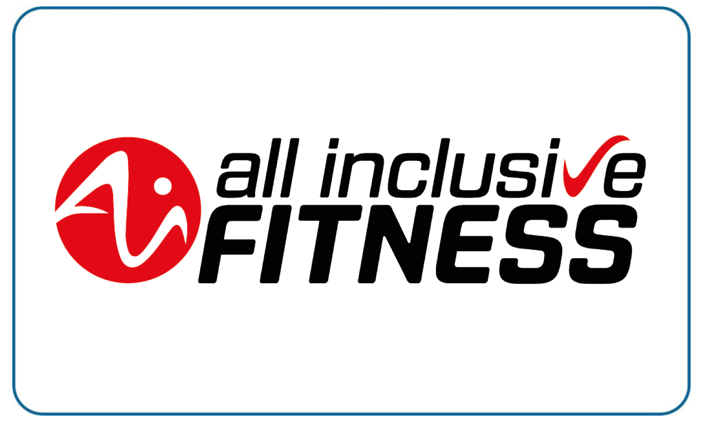 Logo von all inclusive Fitness mit rotem Kreis und schwarzem Schriftzug