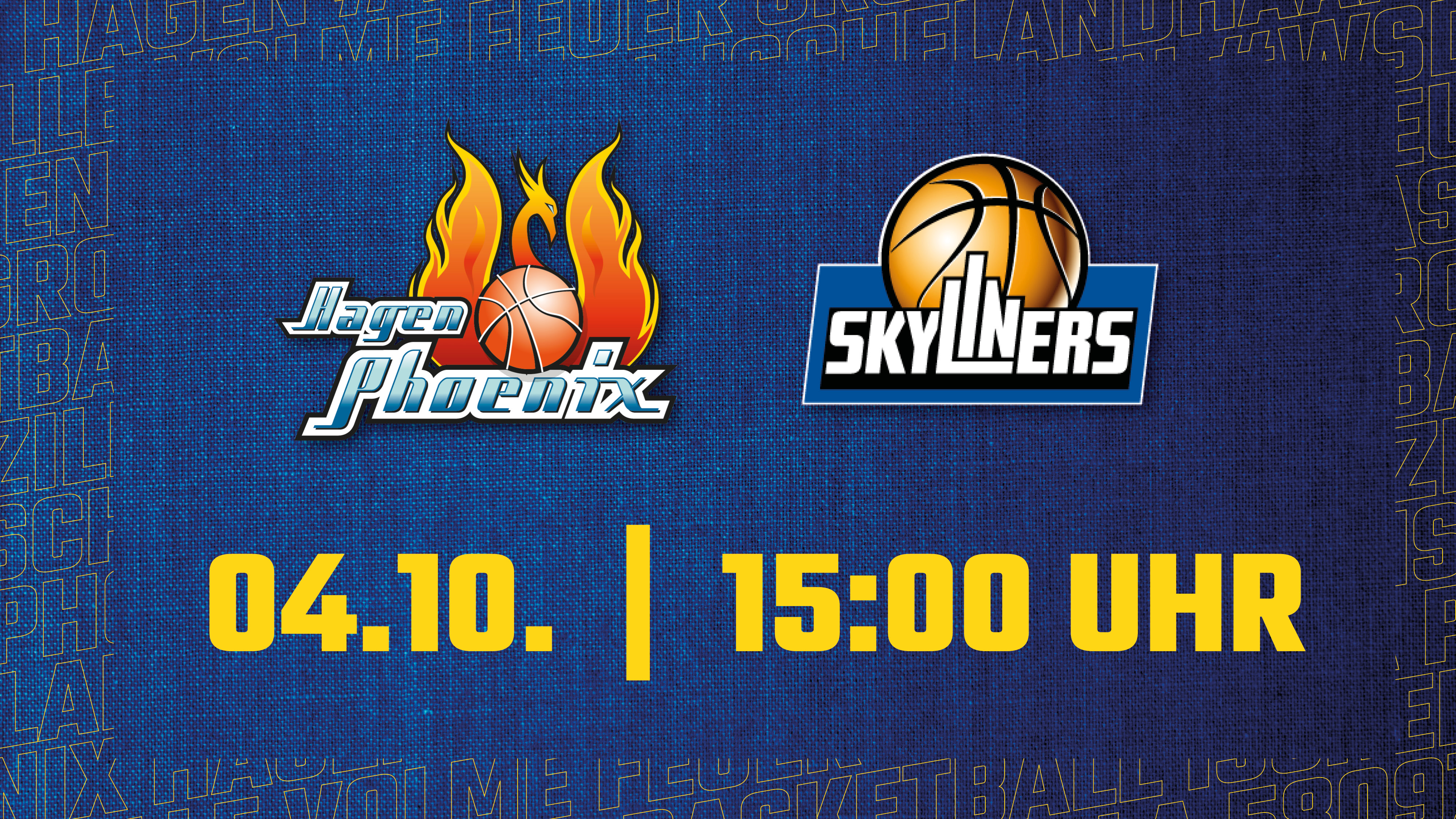 Basketballspiel Hagen Phoenix gegen Skyliners am vierten Oktober um 15 Uhr