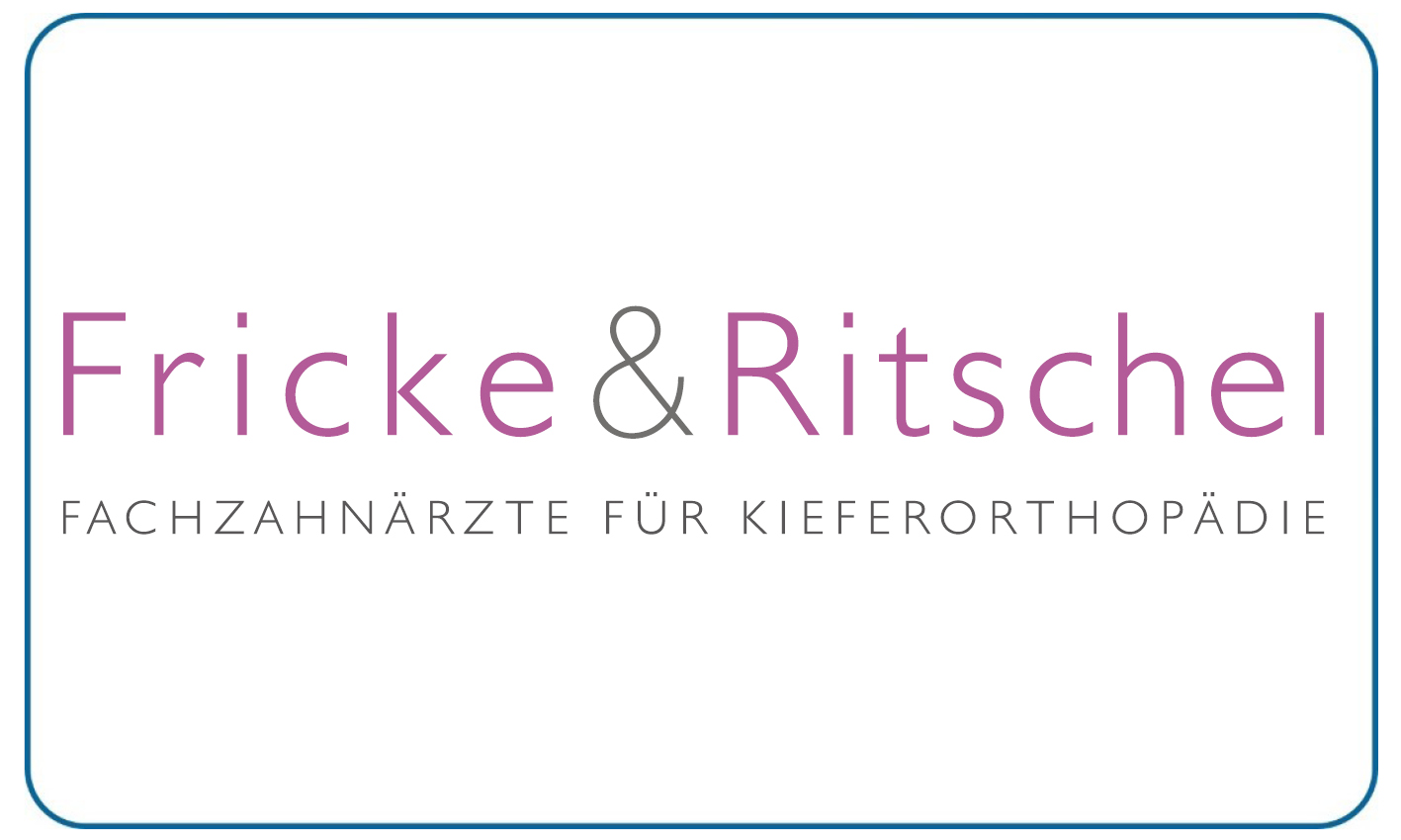 Logo Fricke und Ritschel Fachzahnaerzte fuer Kieferorthopaedie in Violett und Grau