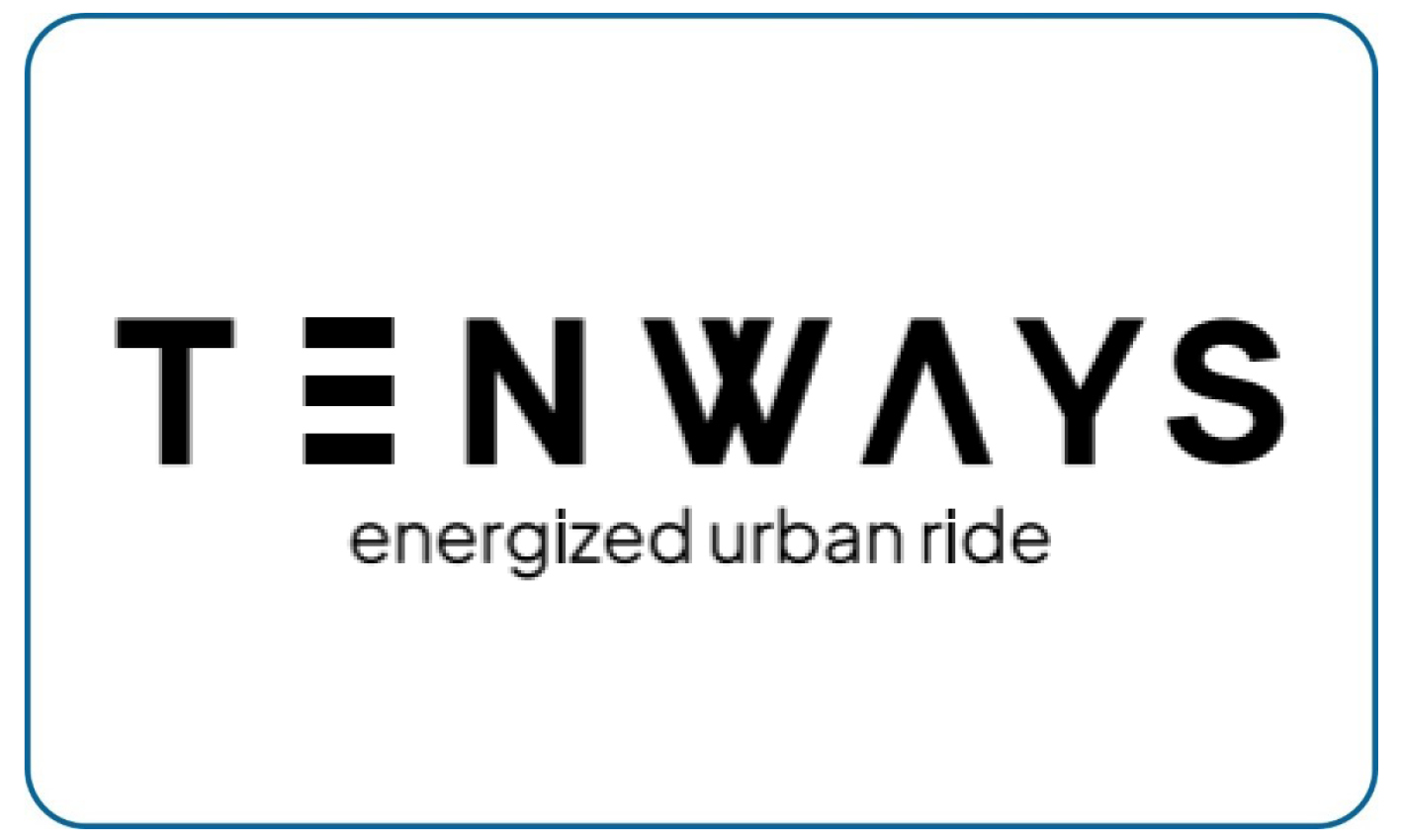 Schwarzes Tenways Logo mit dem Slogan energized urban ride auf weissem Grund