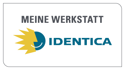 Logo von Identica mit gelber Sonne und dem Schriftzug Meine Werkstatt
